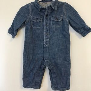 Baby Gap cozy denim jumpsuit 3-6 month